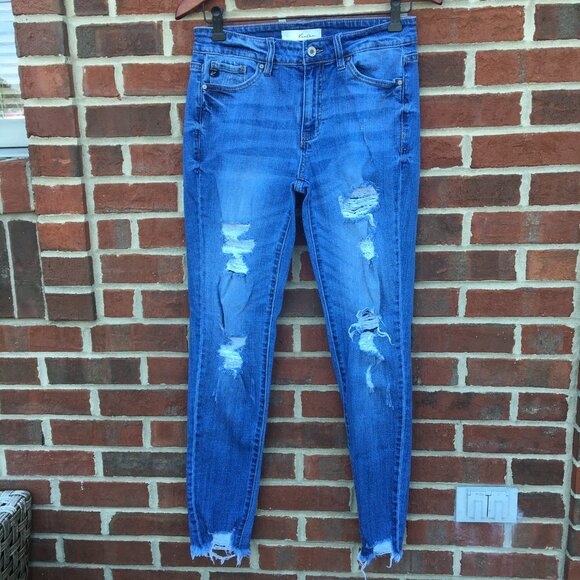 KanCan Jeans Florence Mid Rise Super Skinny Distressed Size 9/28 - Picture 1 of 11